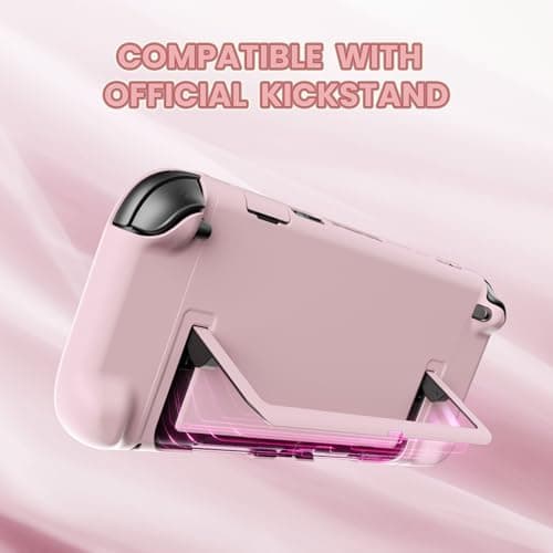 PlayVital Protective Case for Nintendo Switch 2 - Cute Dockable Hard Case Shell for Switch 2 with Thumb Grip & Sticker & Button Caps, Anti-Scratch & Shockproof Cover Skin - Cherry Blossoms Pink — view 2