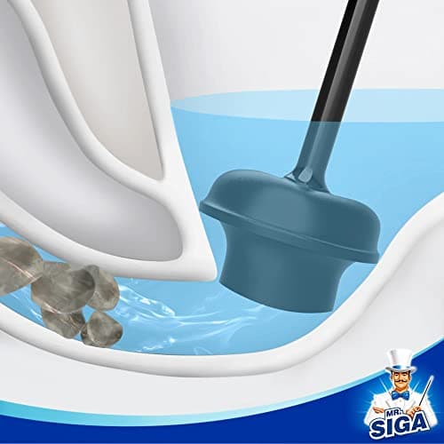 MR.SIGA Toilet Plunger with Holder, Heavy Duty Toilet Plunger and Holder Combo for Bathroom Cleaning, Black — view 3