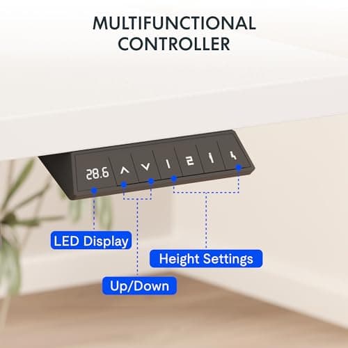 FLEXISPOT EN2 Whole-Piece Standing Desk with Clamp Power Strip, 48 x 24'' Electric Stand Up Height Adjustable Desk with Cable Management (Gray Frame + 48" White Desktop, 2 Packages) — view 7
