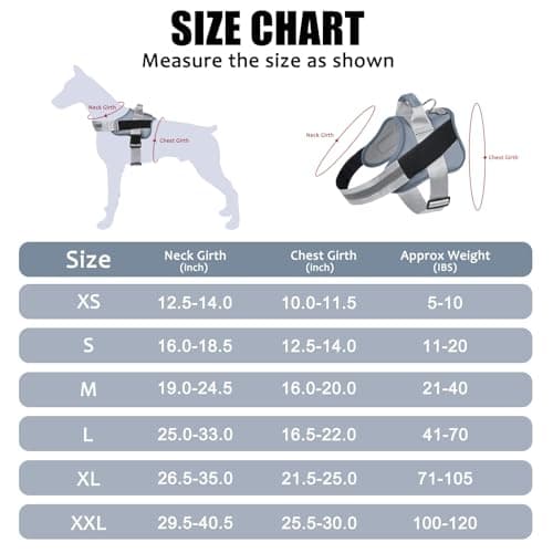 Bolux Dog Harness, No-Pull Reflective Dog Vest, Breathable Adjustable Pet Harness with Handle for Outdoor Walking - No More Pulling, Tugging or Choking (Blue, S) — view 3