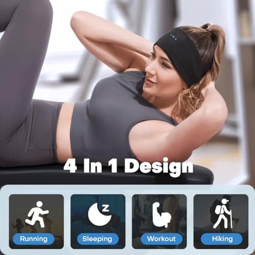 TOPIEI Sleep Headphones Bluetooth Headband for Side Sleeper 2-Pack, 17H Playtime, Wireless Headband Headphones with HD Stereo Speakers for Workout,Running,Yoga, Ideal Gifts for Men, Women, Teens — view 2