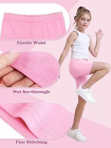 Resinta 6 Pack Girls Bike Shorts Under Dress Dance Cartwheel Shorts for Toddler Kids Summer Clothes Multicolor — view 2