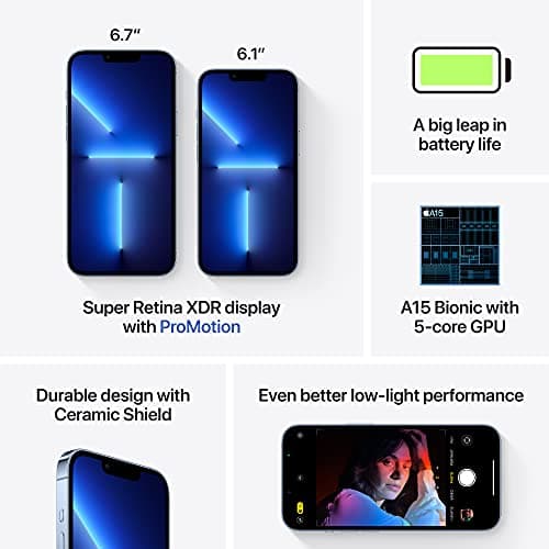 Apple iPhone 13 Pro, 256GB, Sierra Blue - Unlocked (Renewed) — view 4