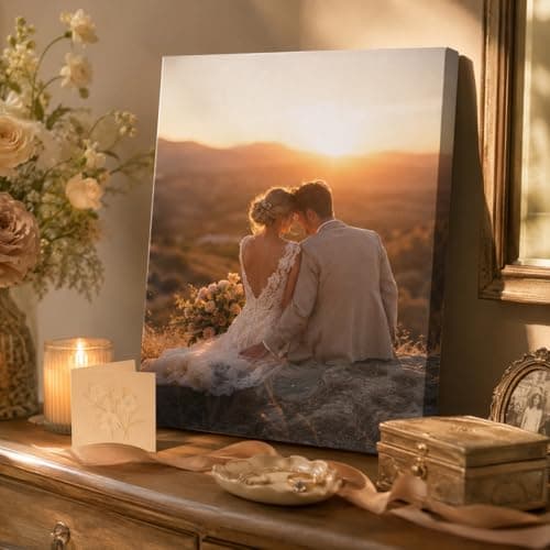 TWING Custom Canvas Prints with Your Photos, 8x10 Personalized Ready-to-Hang Photo Canvas Wall Art, Fathers Day Gift for Dad, Stretched Canvas Print for Family, Wedding, Pet & Home Decor — view 6
