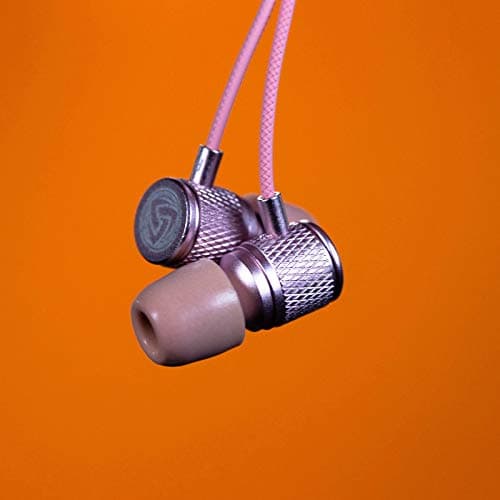 LUDOS Ultra Wired Earbuds in-Ear Headphones, 5 Years Warranty, Earphones with Microphone, Noise Isolating Ear Buds, Memory Foam for iPhone, Samsung, School Students, Kids, Women, Small Ears - Pink — view 2