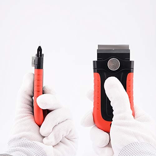 Gomake Razor Blade Scraper Tool with Blade Storage Container, Glass Cooktop Stove Scraper with 10PCS Stainless Steel Blades for Glass Clean,Paint,Old Label,Decal Sticker,Adhesive Remover — view 5