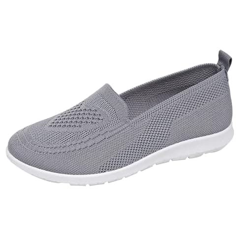 Women's Mesh Walking Shoes Summer Breathable Soft Arch Support Walking Anti-Skid Sports Shoes Gray