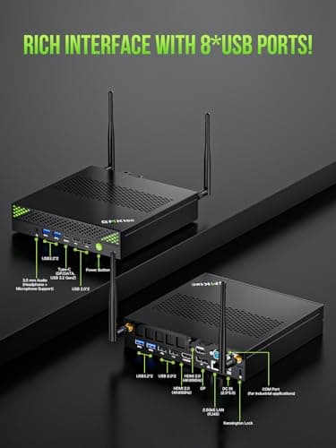 GMKtec Mini PC Workstation, Intel Core i9 13900HK(14C/20T) up to 5.4GHz, Mini Computer 32GB DDR5 RAM 1TB SSD, 8X USB Ports/COM/HDMI/DP Office Business — view 3