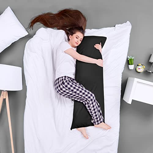 Utopia Bedding Full Body Pillow for Adults (Black, 20 x 54 Inch), Long Pillow for Sleeping, Large Pillow Insert for Side Sleepers — view 2