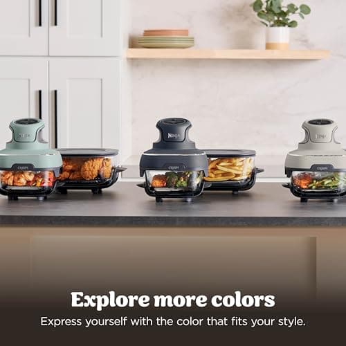 Ninja Crispi 4 in 1 Glass Air Fryer, 450°F, Non Toxic, 4QT and 6 Cup Containers with Lids, Dishwasher Safe, Cyberspace Gray, 1 Count, FN101GY — view 15