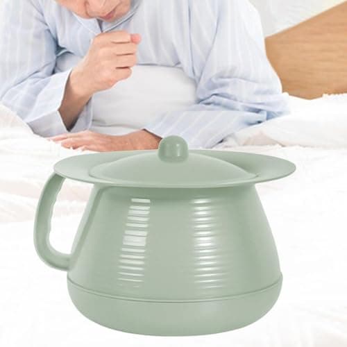 Hzskjyt Household Spittoon Portable Toilet Urinal Pot Chamber Pot with Handle Multifunction Potty Pee Bucket Made of PP Material Suitable for Bedroom Travel O, Green — view 3