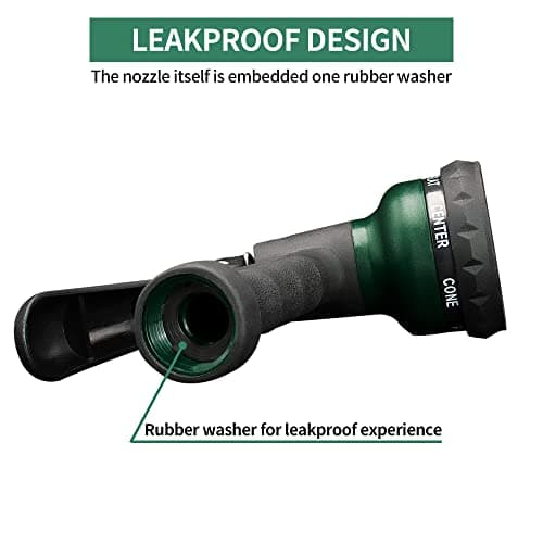 AUTOMAN-Garden-Hose-Nozzle, ABS Water Spray Nozzle with 7 Adjustable Watering Patterns, Slip Resistant for Watering Plants, Lawn& Garden, Washing Cars, Cleaning, Showering Pets & Outdoor Fun. — view 3