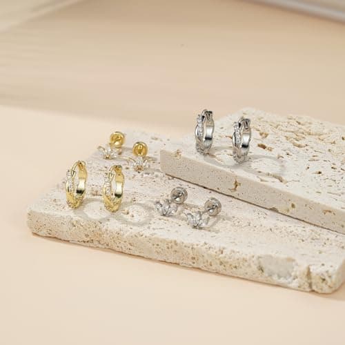 Turandoss 8 airs Gold Hoop Earrings for Women Trendy — view 5