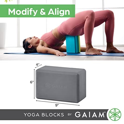 Gaiam Yoga Block - Supportive Latex-Free EVA Foam Soft Non-Slip Surface for Yoga, Pilates, Meditation (Black), 1 EA — view 6