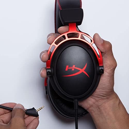 HyperX Cloud Alpha - Gaming Headset, Dual Chamber Drivers, Legendary Comfort, Aluminum Frame, Detachable Microphone, Works on PC, PS4, PS5, Xbox One, Xbox Series X|S, Nintendo Switch and Mobile – Red