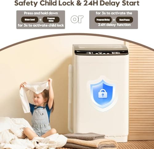 Auertech Portable Washer and Dryer Combo Set, 28 lbs Fully Automatic Washing Machine with Stainless Steel Inner Tub, 2.6 Cu.Ft Portable Dryers, Compact Washer and Dryer for Apartment, RV, Dorm — view 3