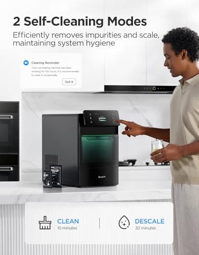 GoveeLife Smart Nugget Ice Maker Pro, 60lbs Daily, 6-Minute First Ice, 40dB Ultra-Quiet with AI NoiseGuard, App & Voice Control, Self-Clean, 3.5lbs Basket & Dual Water Tanks, for Home Kitchen, Party — view 5