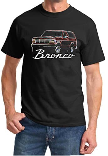 1992-96 Ford Bronco Truck Neon Lights Design Tshirt 2XL Black