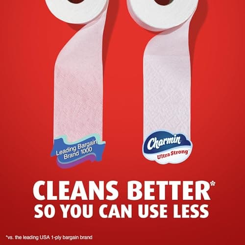 Charmin Ultra Strong Toilet Paper, 6 Mega = 24 Regular Rolls, 2-Ply, White — view 5