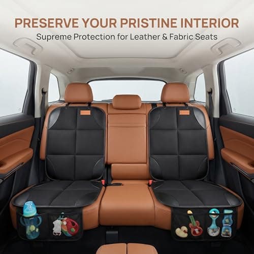 Smart eLf Car Seat Protector, 2Pack car seat Protector for Baby carseat with Thickest Padding, Non Slip Backing Mesh Pockets for Baby, Pet — view 5