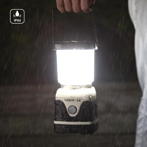 Lepro 1000LM Battery Powered LED Camping Lantern, White Tent Light with 4 Light Modes, Camping Essentials, Waterproof Lantern Flashlight for Camping, Emergency Light, Power Outage, Not Rechargeable — view 5