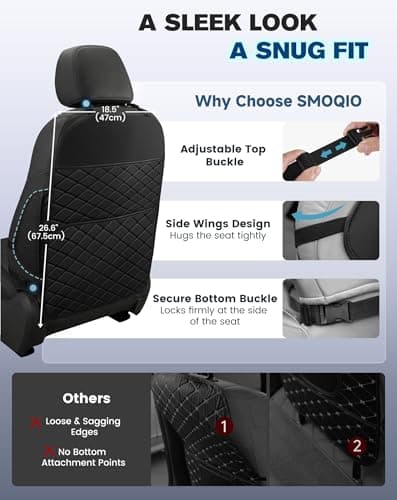 SMOQIO Kick Mats Back Seat Protector, Car Seat Back Protector for Kids,2PCS — view 2