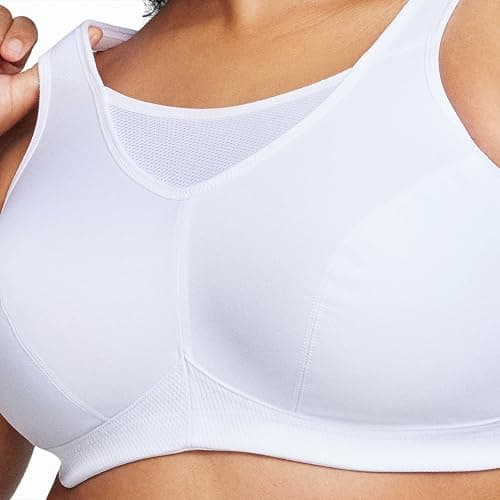 Glamorise Women's No-Bounce Camisole Sports Bra Wirefree #1066, White, 34H — view 2