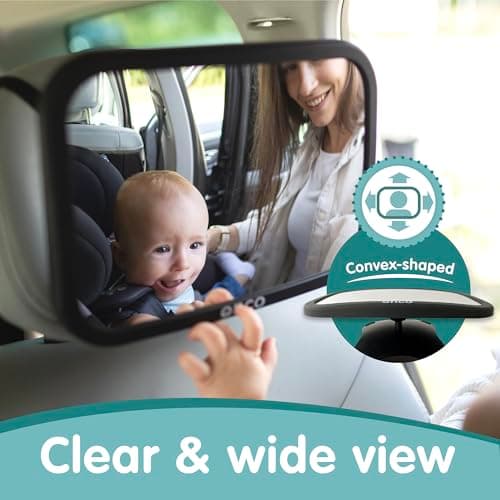 Onco Baby Car Mirror for Back Seat - Double Award-Winning, 100% Shatterproof Mirror, 360° Baby Must Haves, New Born Essentials, Car Mirror Rear Facing, Universal & Shake-Proof — view 2