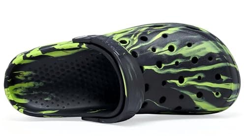 Amsatas Men and Women Unisex Garden Marble Pattern Clogs Shoes Black and Green40 — view 3