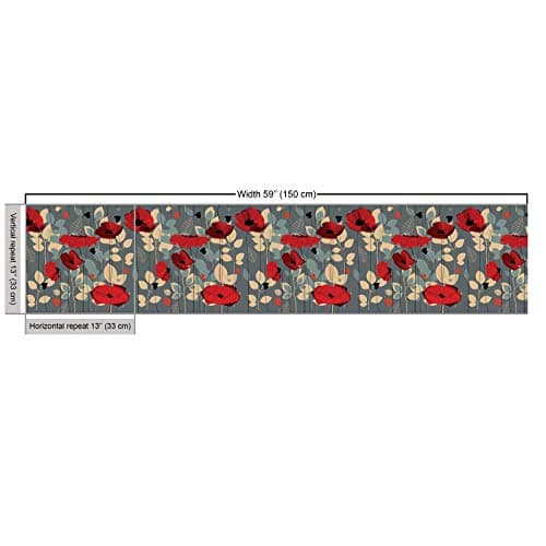 Ambesonne Blue Fabric by The Yard, Abstract Floral Pattern with Paisley Influences Ornate Curls Swirled Leaves, Decorative Fabric for Upholstery and Home Accents, 1 Yard, Blue Orange Coral — view 2