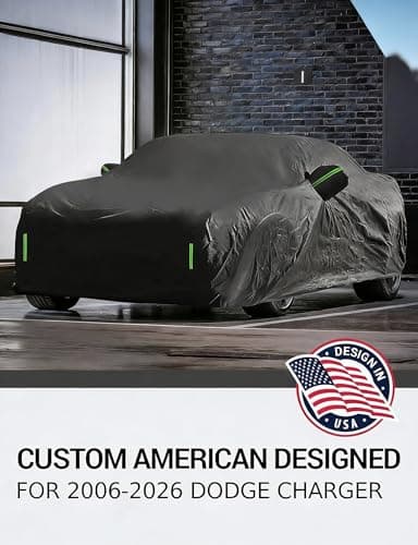 Proadsy Car Cover for Dodge Charger 2006-2025 Waterproof All Weather for Automobiles, Windproof Snowproof Rain Hail Sun UV Protection Full Outdoor Indoor Exterior Car Covers, Black