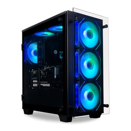 Stratos Micro RX 9070 XT, Ryzen 7 7800X3D, 32GB DDR5 RAM, 2TB NVMe SSD, Gaming Desktop PC w/Windows 11 Pro, 3-Year Warranty, RGB Keyboard+Mouse, Internal Wi-Fi 6E, 3X DP & HDMI