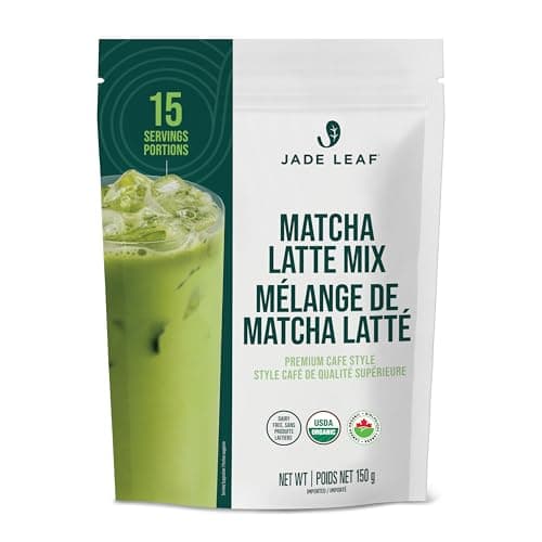 Jade Leaf Matcha Organic Matcha Latte Mix - Lightly Sweet Japanese Matcha Green Tea Powder with Organic Cane Sugar for Café Style Blend, 15 Servings (150g Pouch)
