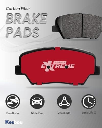 KESBOU Carbon Fibre Front Brake Pad Compatible With 2007-2009 Chrysler Aspen, 2005-2011 Dodge Dakota, 2006-2018 Ram 1500, 2019-2023 Ram 1500 Classic 2006-2009 Raider — view 2