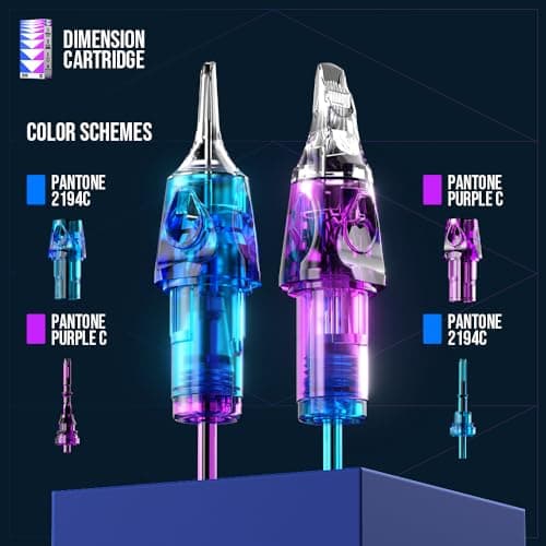 CNC Tattoo Cartridge Needles 20Pcs #12(9RL) Standard 0.35mm Round Liner X-Taper Disposable Cartridges with Membrane EN04B-20-1209RL-X — view 2