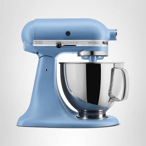 KitchenAid Artisan Series 5 Quart Tilt Head Stand Mixer with Pouring Shield KSM150PS, Blue Velvet — view 4