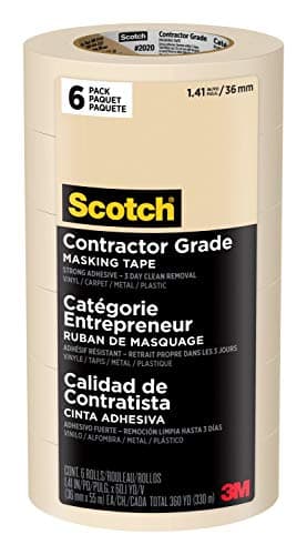 Scotch Contractor Grade Masking Tape, 1.41 inches by 60.1 Yards (1442 Yards Total), 2020, 24 Rolls