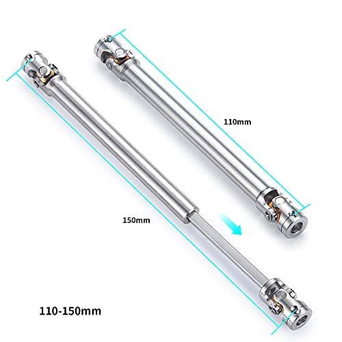RC-Hub 1Pcs RC Driveshafts Metal Drive Shaft 45-50/47-57/55-67/60-80mm for 1:14 Tamiya Trailer Tractor Truck RC Crawler Car (110-150mm)
