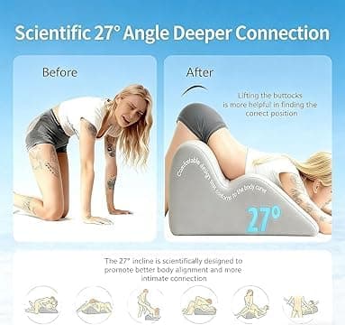 Large Body Pillow, Couples Pillow,27°Angle Perfect Position Ergonomic Contoured Support, Multi-Functional Memory Foam Wedge Back Support, Prone Pillows for Sleeping,Reading,Massage — view 5