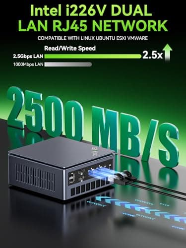 GMKtec Mini PC Gaming AMD Ryzen 7 PRO 6850U 32GB DDR5 1TB PCle SSD I226V Dual NIC LAN 2.5G Desktop Oculink Computer, Dual USB4, HDMI 2.1, USB-C M7 Ultra — view 3