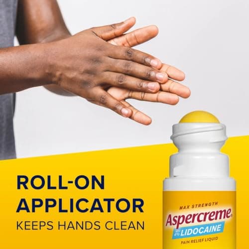 Aspercreme Lidocaine Pain Relief Liquid with No-Mess Roll-On Applicator, Max-Strength 4% Lidocaine Numbs Away Nerve Pain, Moisturizing Aloe Hydrates Dry Skin, 2.5 FL oz — view 5