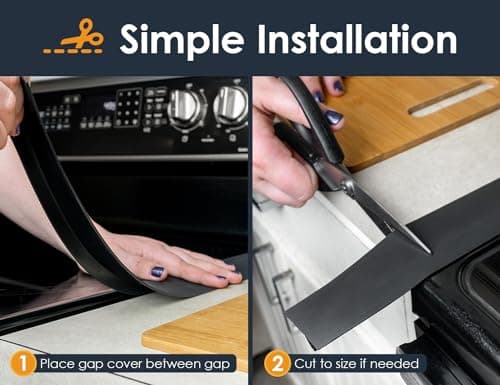 Linda’s Essentials Silicone Stove Gap Covers (2 Pack), Heat Resistant Oven Gap Filler Seals Spaces Between Stovetop and Counter, Easy to Clean Stove Guard (21 Inches, Black) — view 5