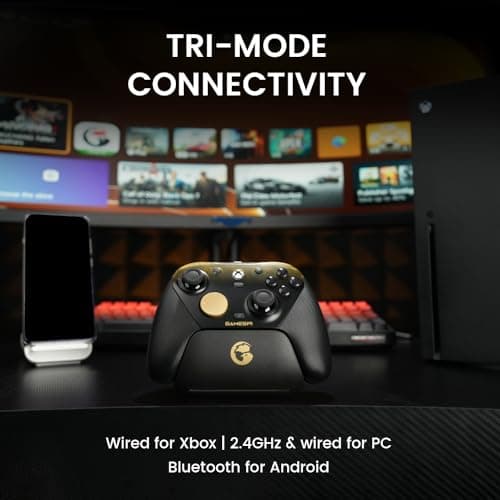 GameSir G7 Pro Wired Controller for Xbox Series X|S, Xbox One, Wireless Gamepad for PC&Android with TMR Sticks, Hall Effect Analog Triggers, 1000Hz Polling Rate, 3.5mm Audio Jack - Golden — view 6