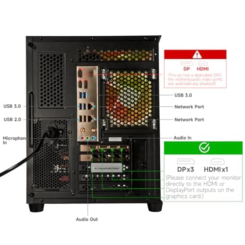 LXZ Gaming Desktop Core i7-14700F, RTX 5060 8G, 16G DDR5 RAM, 1TB NVME 3.0 SSD, Prebuilt Gaming PC, VR Ready Tower Computer for Home and Office — view 4