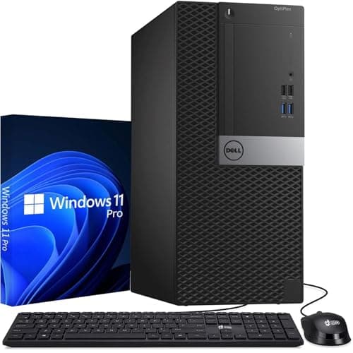 Dell Tower Desktop PC – Intel Core i7-7700 7th Gen Processor – 16GB DDR4 RAM – 1TB SSD – Keyboard & Mouse – Built-in Wi-Fi – Office, Home, Business Desktop Computer Windows 11 Pro (Renewed)