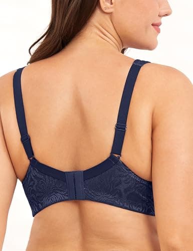 WingsLove Minimizer Non Padded Wire-Free Full Coverage Bras for Women Comfort Wide Straps Plus Size Everyday Bra,Blue Purple,42DD — view 2