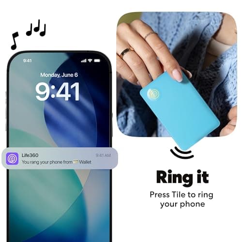 Life360 Tile Slim - Wallet Finder, Bluetooth Tracker and Item Locator for Luggage Tags, Passports and More. Both iOS and Android Compatible. Phone Finder. 1-Pack (Aqua Lemon) — view 4