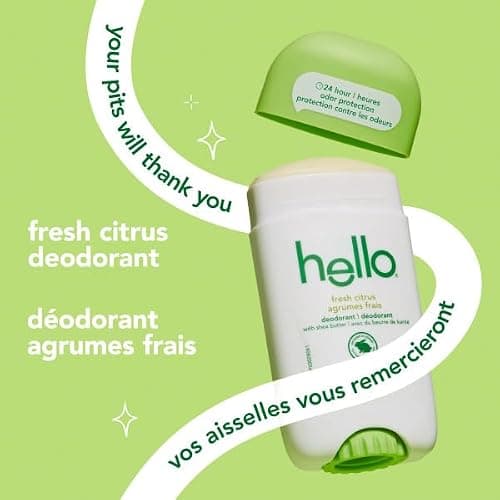 Hello Fresh Citrus Natural Deodorant with shea butter, Aluminum Free, Parabens Free, 73g — view 3