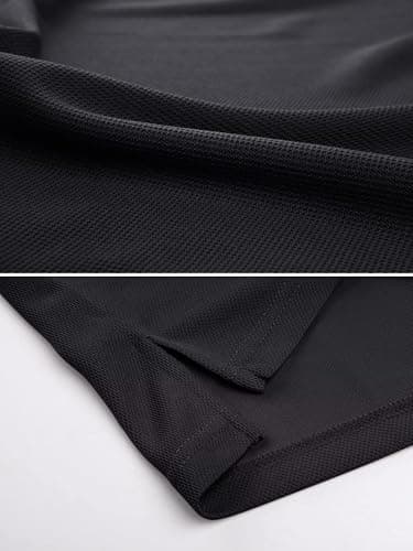 MAGCOMSEN Black Polo Shirts for Men Golf Shirts Pique Polo Shirts Short Sleeve Combat Shirt Tactical Shirt L — view 3