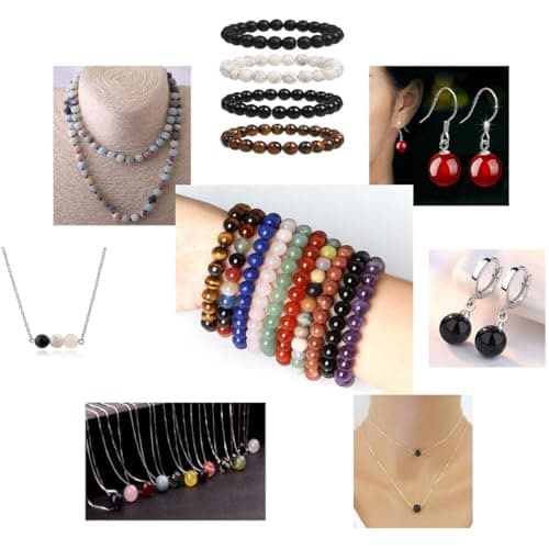 HAAMIIQII 60pcs 6mm 7 Chakra Natural Stone Beads Polished Round Loose Gemstone Beads for Jewelry Making Strand 15 Inch — view 5